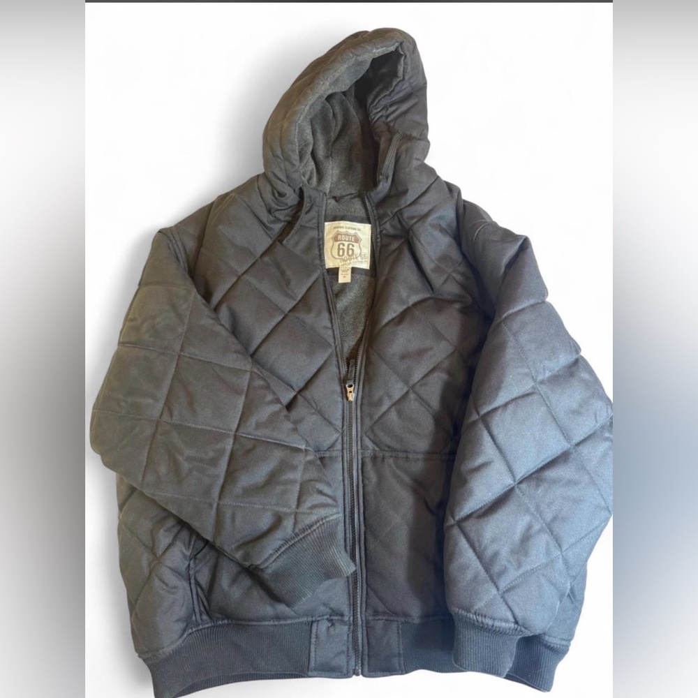 Vintage Route 66 Black Quilted Jacket